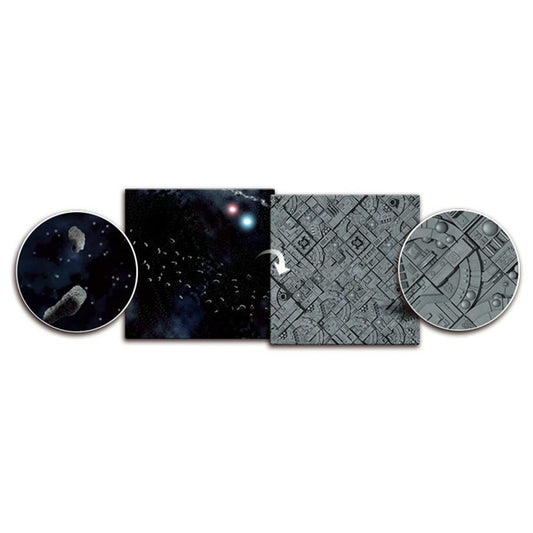 Asteroid Field / Space Station - 36" x 36" Neoprene Gaming Mat