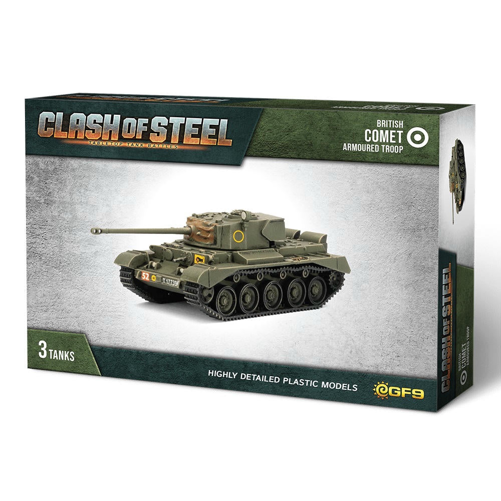 Image of Clash of Steel: British - Comet Armoured Troop (x3 Plastic)