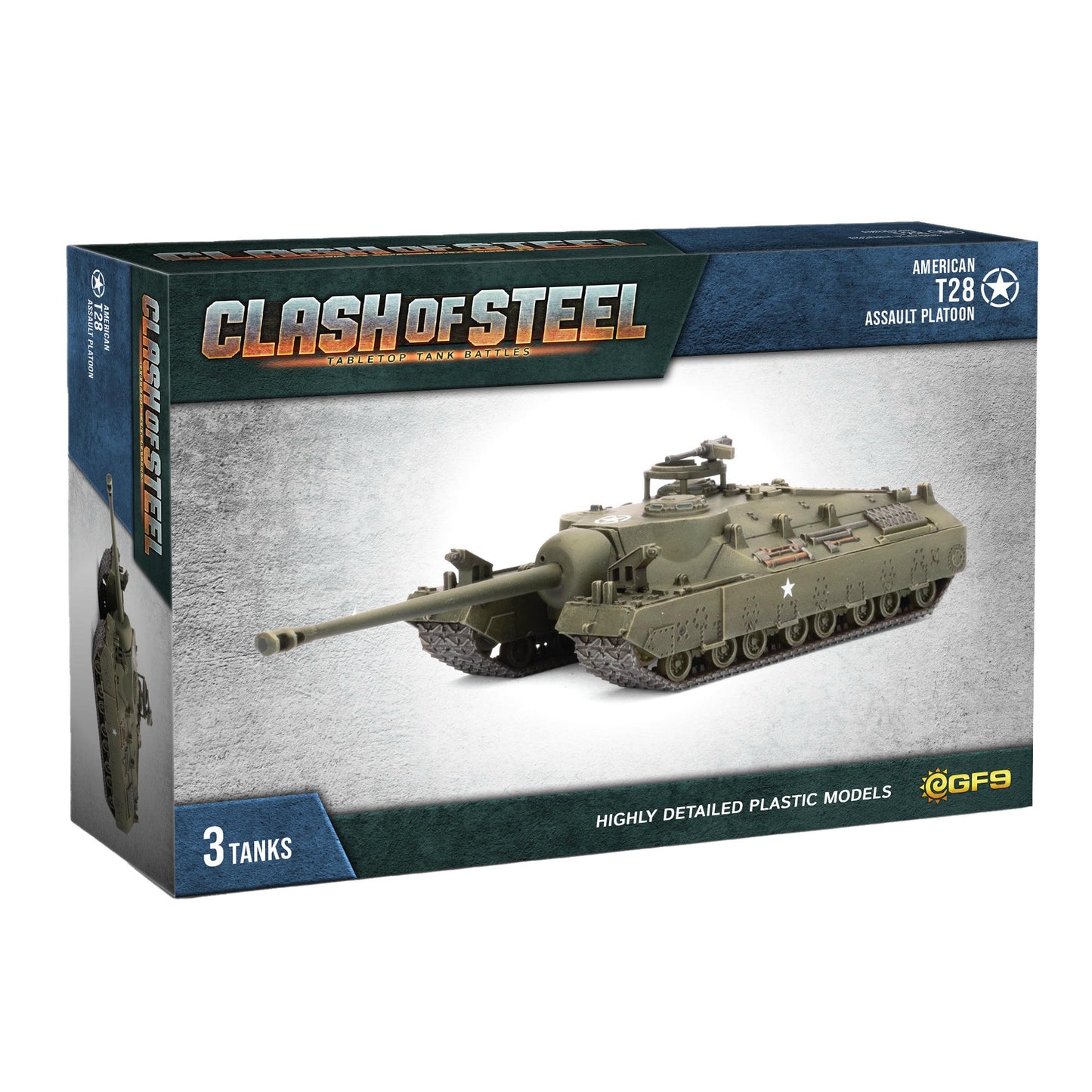 Image of Clash of Steel: American - T28 Assault Tank Platoon (x3 Plastic)