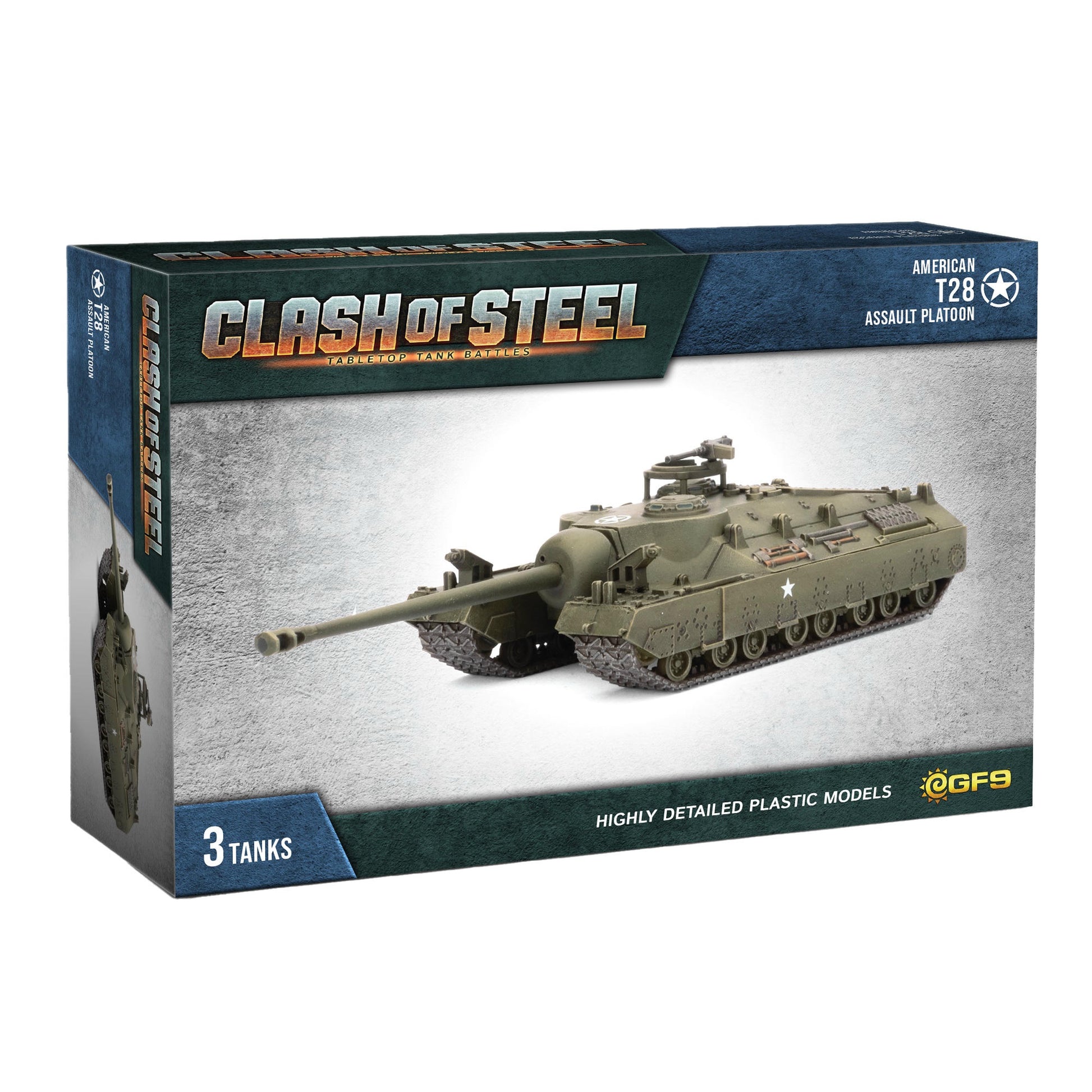 Image of Clash of Steel: American - T28 Assault Tank Platoon (x3 Plastic)