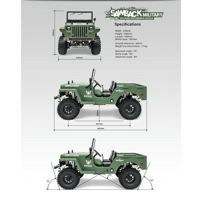 Gmade - Military Sawback 4 LS 4WD Brushed Off- Road RTR, 1/10th