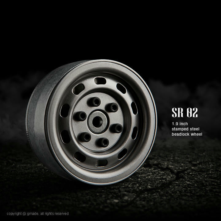 Image of G-Made 1.9 SR02 1/10th Scale Steel Beadlock Rock Crawler Wheels (2pcs) GMA70177