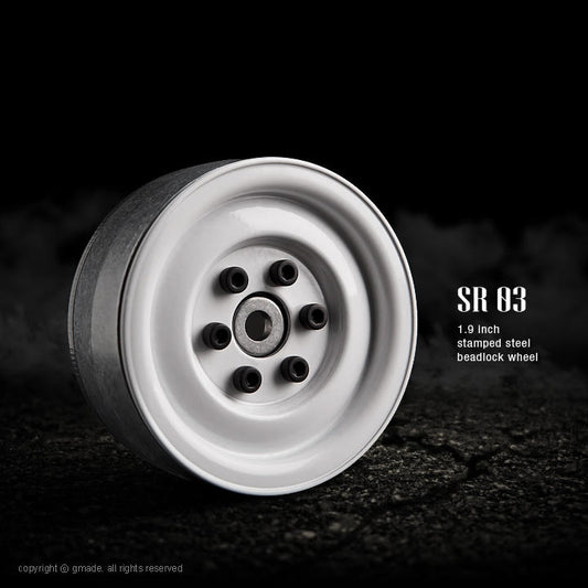 Image of 1.9 SR03 Beadlock Wheels (Gloss White) (2)