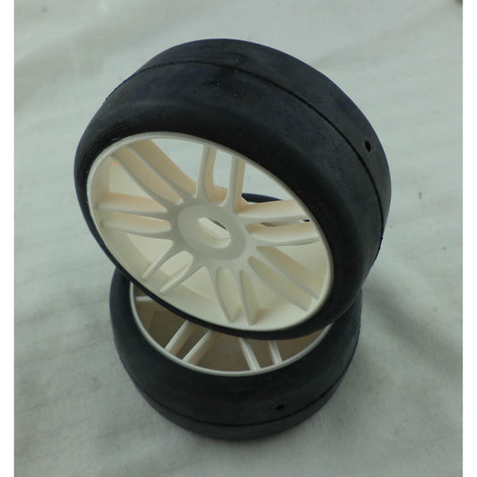 Image of GRP 1/8th GT S3 Compound Soft T02 Slick Tires/White Hard Wheels GTJ02-S3