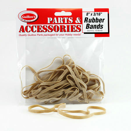 Image of Guillow's Rubber Band Powered Airplane Replacement Rubber Bands 8 x 3/16 10pcs