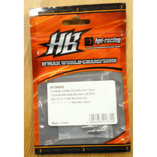 Image of Hot Bodies M3x15mm Titanium turnbuckles(2pcs) HBS108645