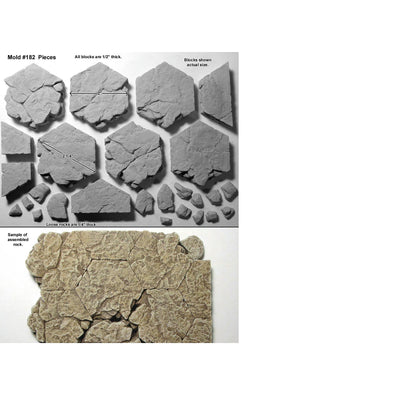 Image of Hirst Arts #182 2 Hex Rock Fantasy Miniatures Scenery Mold HIR182