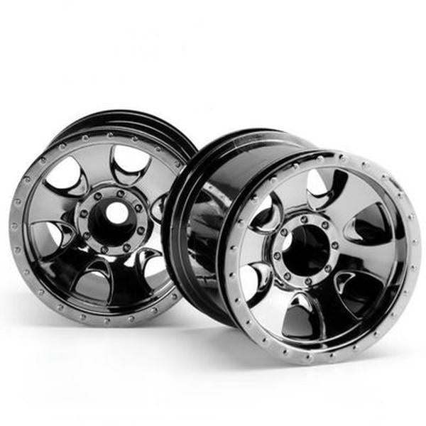Image of HPI Racing Savage XS Flux/Firestorm/MT2 Warlock Wheel Black Chrome 2.2 HPI105280