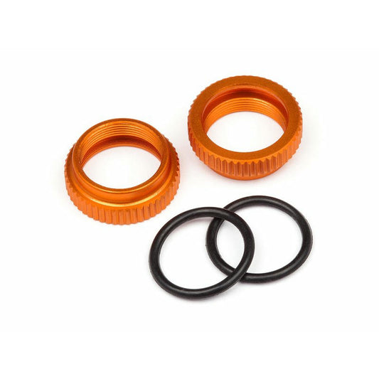 Image of HPI Racing Savage XS Orange Alloy Shock Adjusters (2pcs) HPI108072