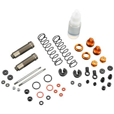 Image of HPI Savage Flux XS Monster Truck Orange Aluminum Threaded Body Shocks 108169