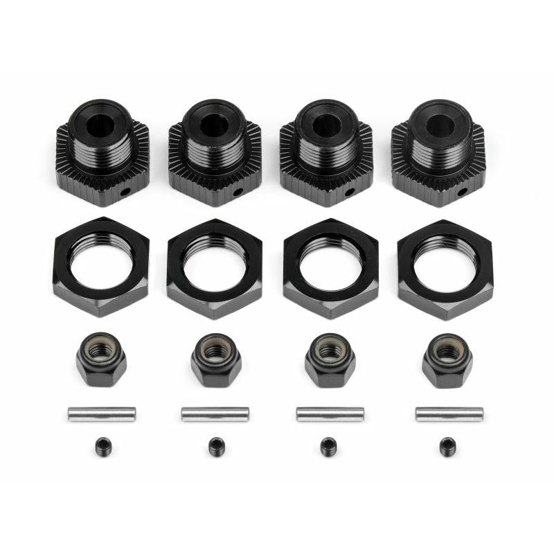 Image of HPI Racing Savage X/XL Black Alloy 17mm Wheel Hex Conversion Set (4pcs) 114341