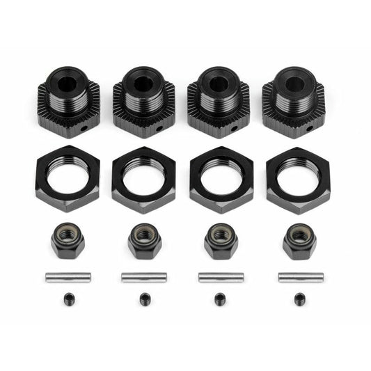 Image of HPI Racing Savage X/XL Black Alloy 17mm Wheel Hex Conversion Set (4pcs) 114341