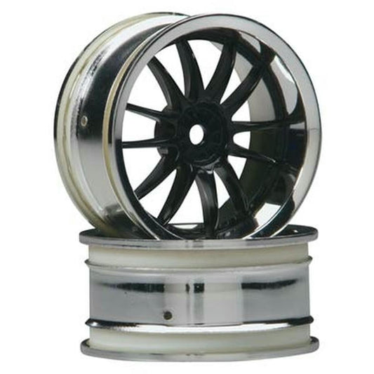 Image of HPI Racing Work XSA 26mm Chrome/Black Wheel 3mm Offset (2) HPI3286