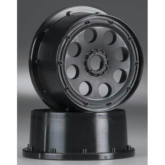 Image of HPI Racing 1/5 Baja 5T/5SC Truck Front Outlaw Black Wheel 4mm Offset (2) HPI3331