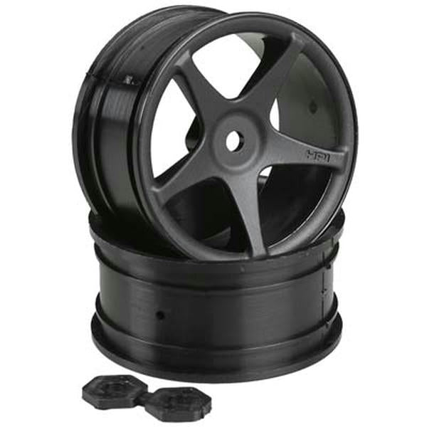 Image of HPI Racing 1/10th Scale Super Star Wheels, 5-Spoke 26mm Black (2) HPI3696