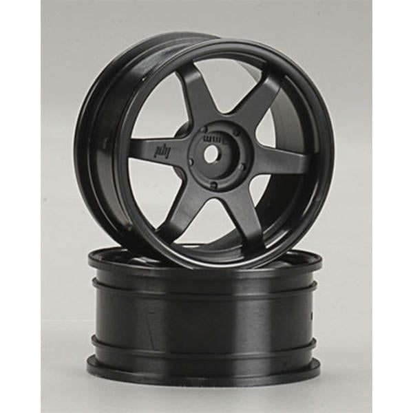 Image of HPI Racing TE37 Black 6-Spoke 26mm Touring Car Wheels -3mm Offset HPI3841