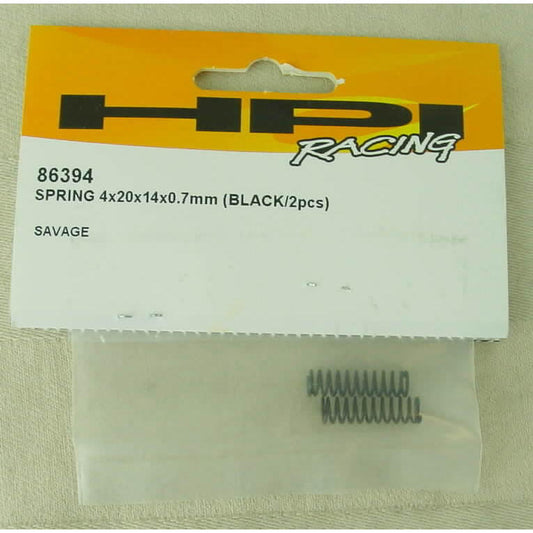 Image of HPI Racing Savage XL Spring 4x20x14x0.7mm Black (2) HPI86394