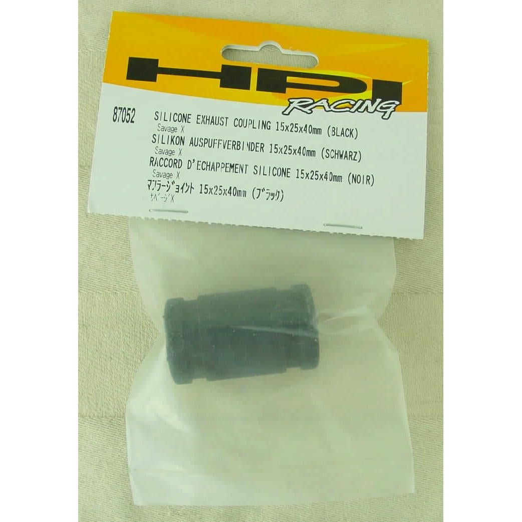 Image of HPI Racing Savage X Silicone Exhaust Coupling 15x25x40mm Black HPI87052
