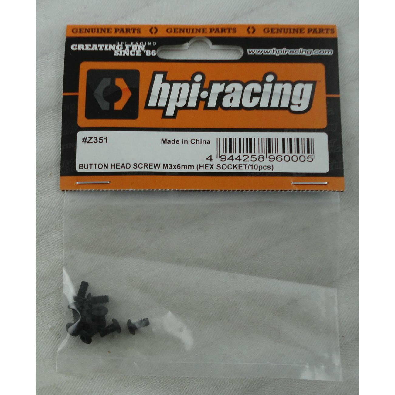 Image of M3x6mm Button Head Machine Screws (10pcs, Hex Socket) HPI Racing HPIZ351