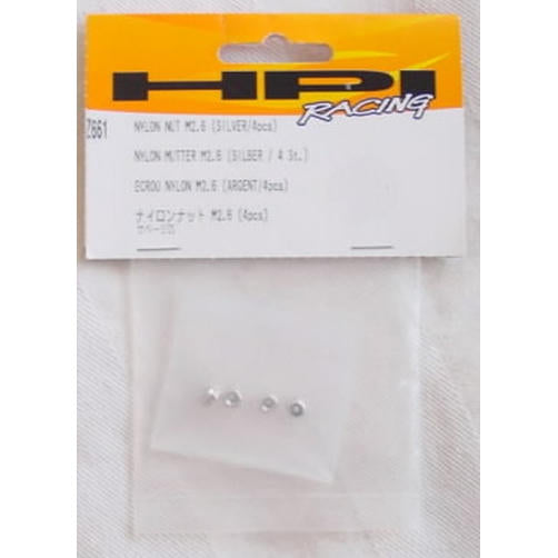 Image of HPI Savage/Hellfire Silver M2.6 Nylon Nuts (4pcs)  