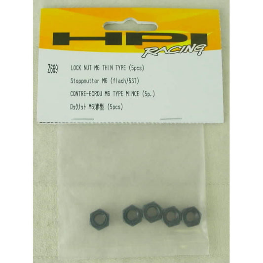 Image of HPI Racing RS4 MT 2 M6 Lock Nut Thin Type (5 pcs.) HPIZ669