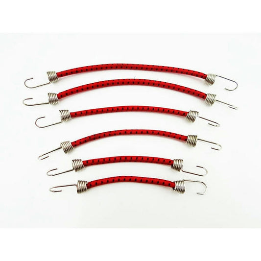 Image of Hot Racing 1/10th Scale Red/Black Bungee Cord Set for Rock Crawlers HRAACC468C12