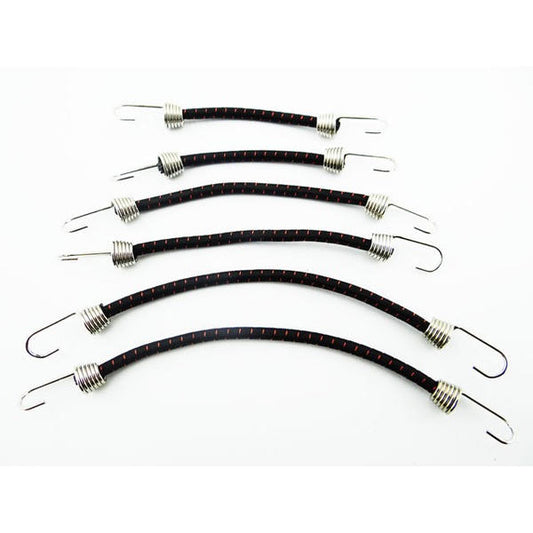 Image of 1/10 Scale Bungee Cord Set, Black and Red, 6pcs