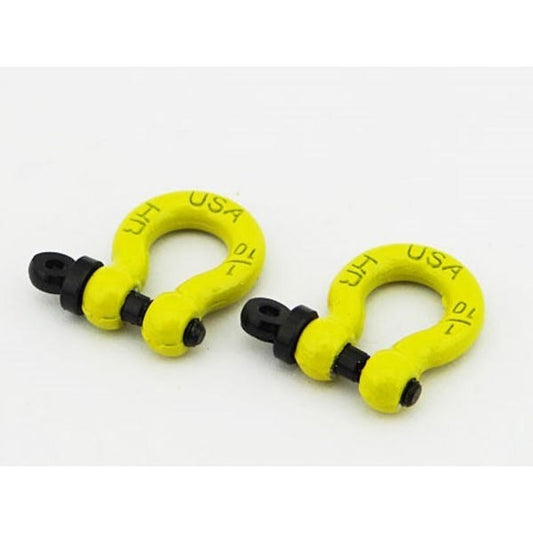 Image of Aluminum 1/10 Scale Tow Shackles, Yellow, (D-Rings) fo