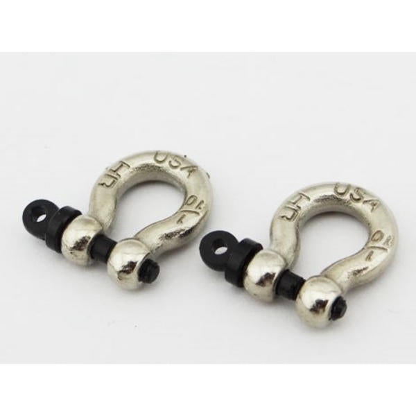 Image of Aluminum 1/10 Scale Tow Shackles, Chrome, (D-Rings)