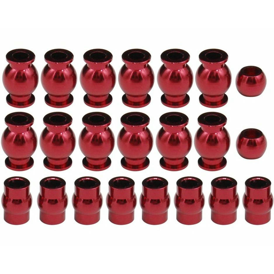 Image of Hot Racing Red Alloy Pivot Ball Set fits Arrma 1/10th 4x4 Trucks (22pcs) HRAATF1