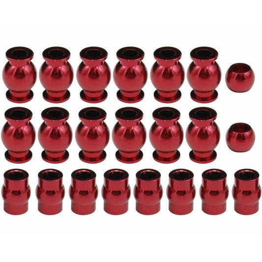 Image of Hot Racing Red Alloy Pivot Ball Set fits Arrma 1/10th 4x4 Trucks (22pcs) HRAATF1