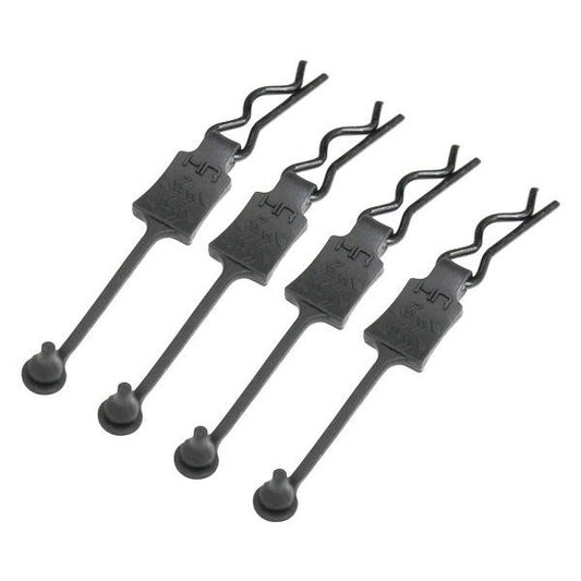 Image of Body Clip Retainers, for 1/8 Scale, Black Chrome (4pcs)