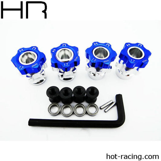 Image of Hot Racing 1/10th Scale 17mm +5mm Wheel Hubs w/Bearings (4)/Jato HRAJT107W06