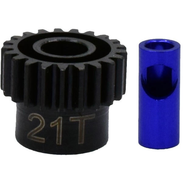 Image of Hot Racing 21T 21 Tooth 0.6M Steel Pinion Gear NSG21M06 fits 5mm Shaft w/3.2mm