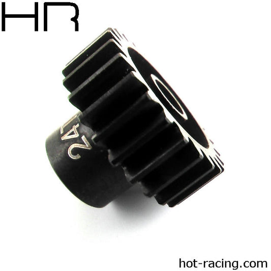 Image of Hot Racing 24T 24 Tooth 32p (0.8M) Steel Pinion Gear HRANSG3224 fits 5mm Shaft