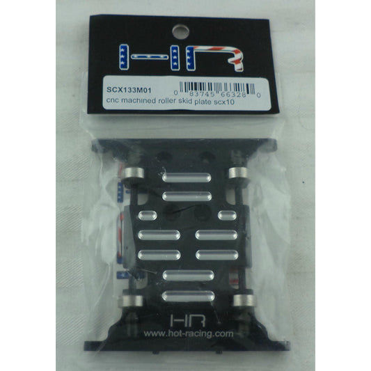 Image of Axial SCX10 Rock Crawler Black Alloy Roller Skid Plate HRASCX133M01