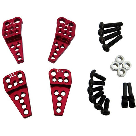 Image of Axial SCX10 II Red Alloy Front & Rear Shock Mount Lift Kit SCXT28M02 Hot Racing