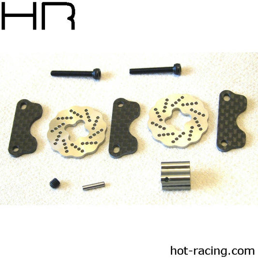 Image of Hot Racing Carbon Pad/Steel Wave Brake Disk Set Fts Traxxas Jato HRASJT39DG