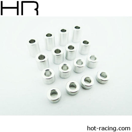 Image of Hot Racing Silver M3 3mm Aluminum Standoff Spacer Set 3/5/7/9mm (4each) SPC3007