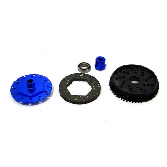 Image of Blue Alloy 54T Spur/SD Slipper Set fits Traxxas 4x4/Stampede 4x4 HRASSLF254X
