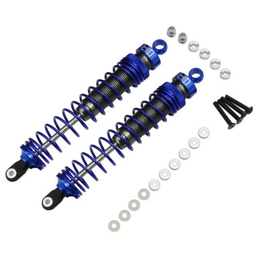 Image of Hot Racing Blue/Silver 120mm HD Aluminum Big Bore Shocks (2pcs) HRATD120X06