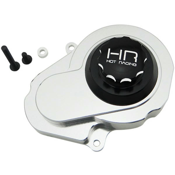 Image of Hot Racing Black/Silver Alloy Gear Cover 2WD Stampede/Slash/Rustler HRATE3201