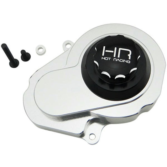 Image of Hot Racing Black/Silver Alloy Gear Cover 2WD Stampede/Slash/Rustler HRATE3201