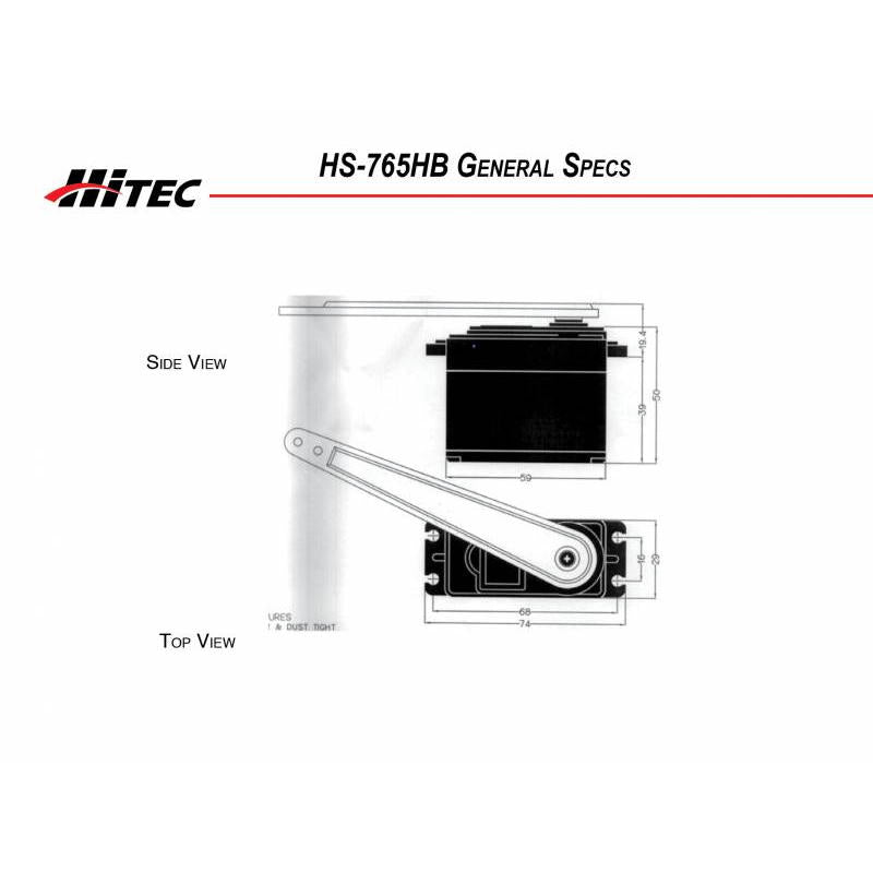 Image of Hitec HS-765HB Karbonite Gear Sail Control Servo (Arm Type) HRC33765S