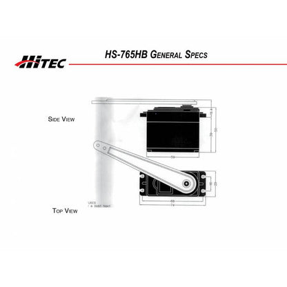 Image of Hitec HS-765HB Karbonite Gear Sail Control Servo (Arm Type) HRC33765S