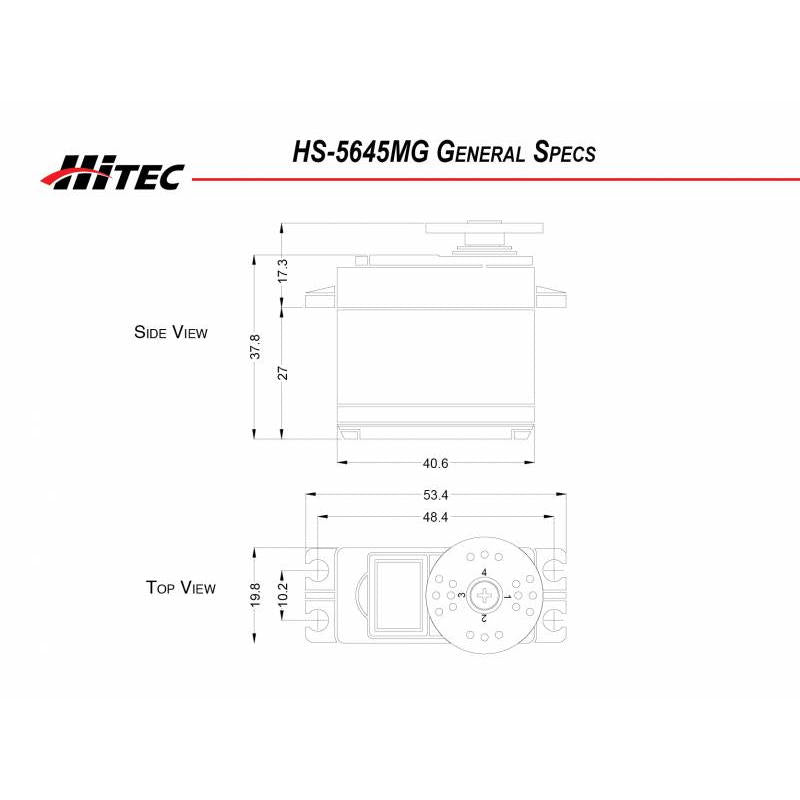 Image of Hitec 35645S Hi-Torque Servo -.18s,168oz-in