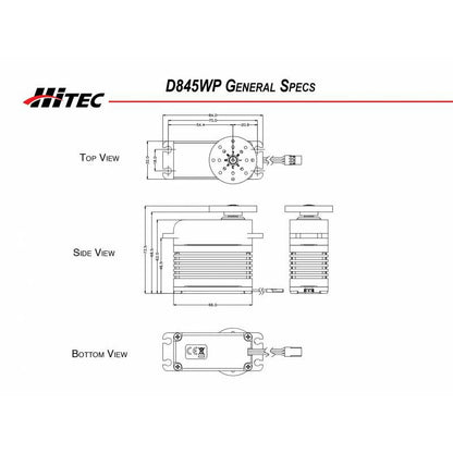 Image of Hitec IP67 D845WP Monster Torque Programmable Digital Servo (698 oz-in/50kg-cm) 