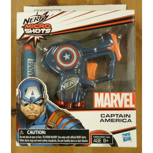 Image of Hasbro Marvel Captain America Nerf Microshots Dart Gun HSBE2931