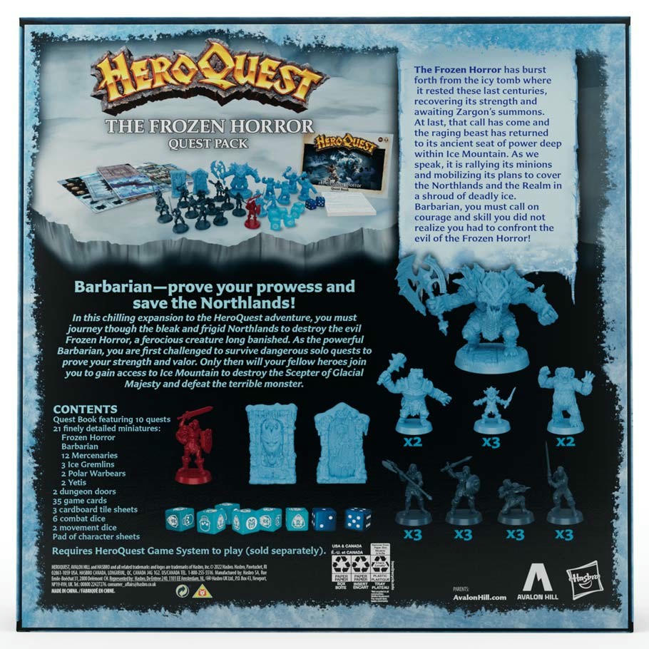 Image of Heroquest Fantasy Board Game: The Frozen Horror Expansion by Hasbro HSBF5815