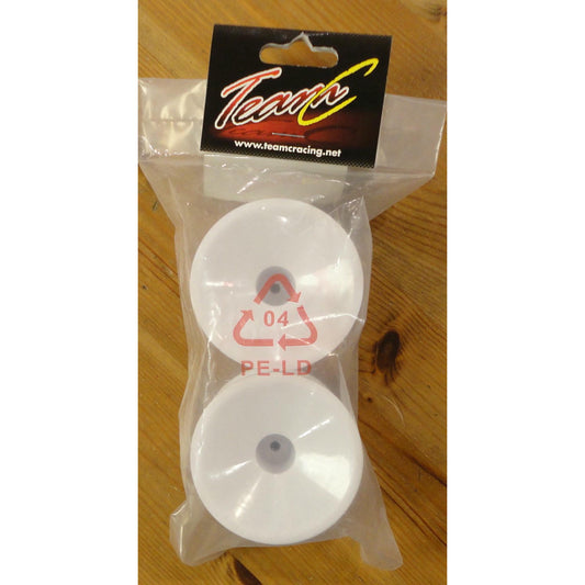Image of Team C 1/10th Scale 2.2 White Dish Truck wheels (Fits 12mm Hex, 2pcs) HTCTG2009